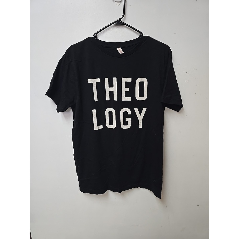 Known Supply Theology T-Shirt Mens L Black Organic Cotton Graphic Tee Sustainabl